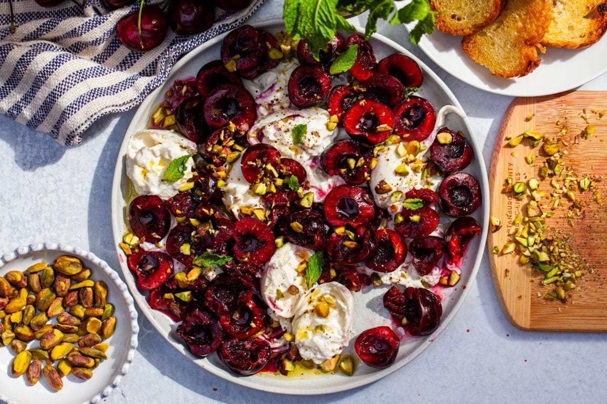 home burrata with crushed cherries and pistachios – smitten kitchen