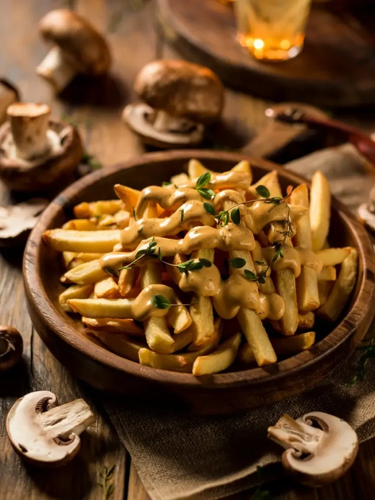 Egg Mushroom Sauce Fries