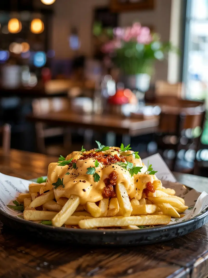 Egg Mushroom Sauce Fries
