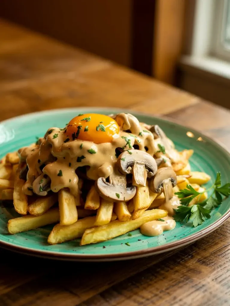 Egg Mushroom Sauce Fries
