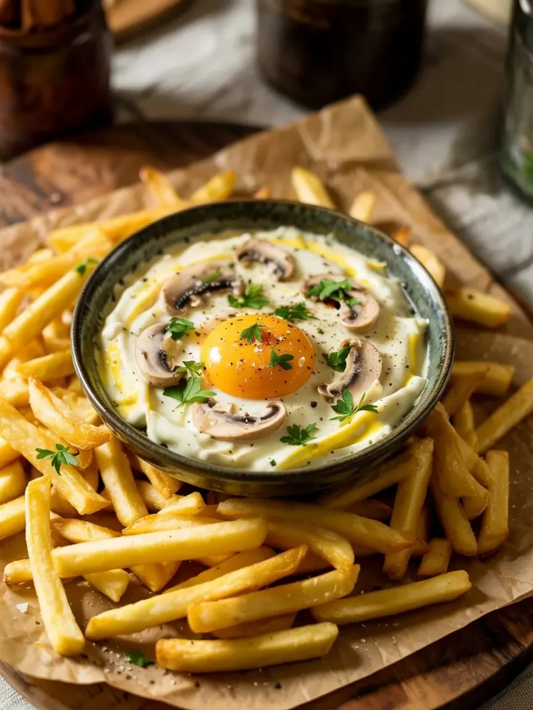 Egg Mushroom Sauce Fries
