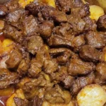 Delicious Indian-Pakistani beef curry with potatoes served in a bowl