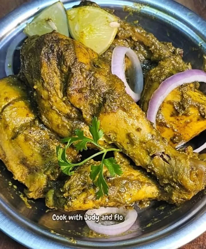 Delicious Chicken Cafreal served with spices and herbs on a plate.
