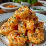 Delicious creamy Bang Bang Shrimp garnished with green onions and served in a bowl