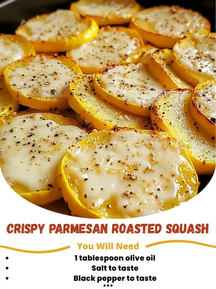 Crispy Parmesan Roasted Squash baked to perfection with golden edges.