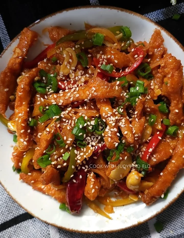 Delicious Dragon Chicken dish with vibrant spices and colors