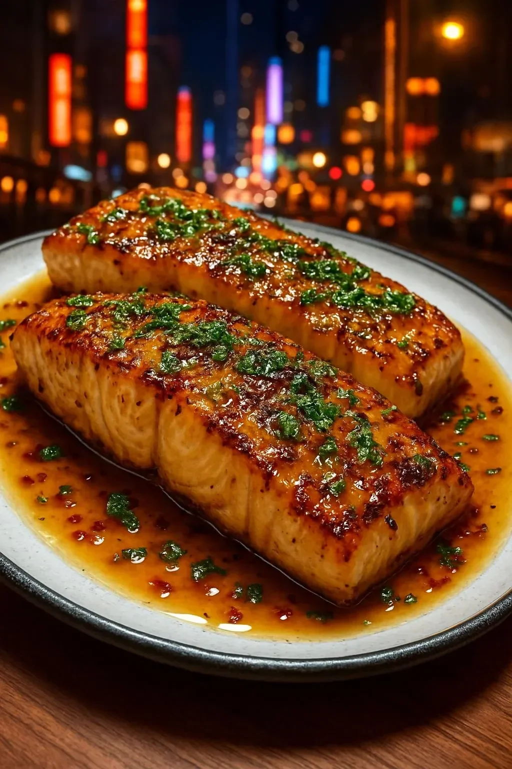 Garlic Butter Cod Strips served with Sweet Chili Lime Sauce on a plate