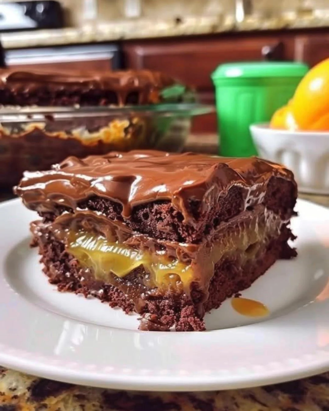 Delicious Keto German Chocolate Cake Bars on a wooden platter.