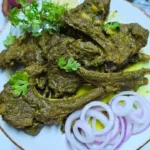 Mutton chops marinated in green spice mix, grilled to perfection