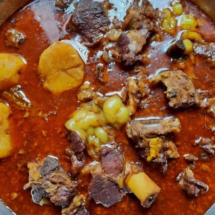 Delicious mutton curry with potatoes served in a bowl