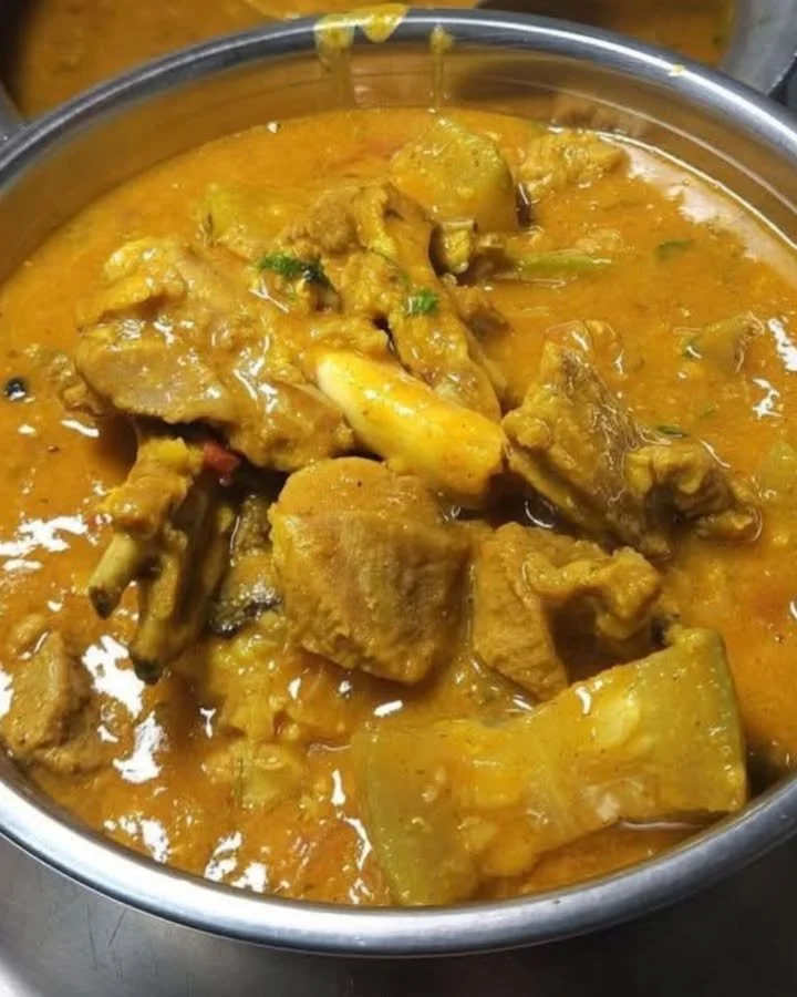 Delicious plate of mutton lentils served with vegetables and spices