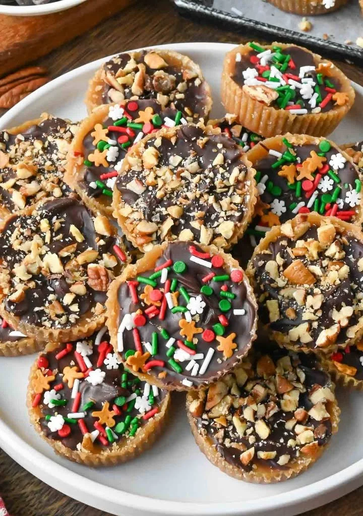 Delicious Ritz Cracker Toffee Cookies served on a plate