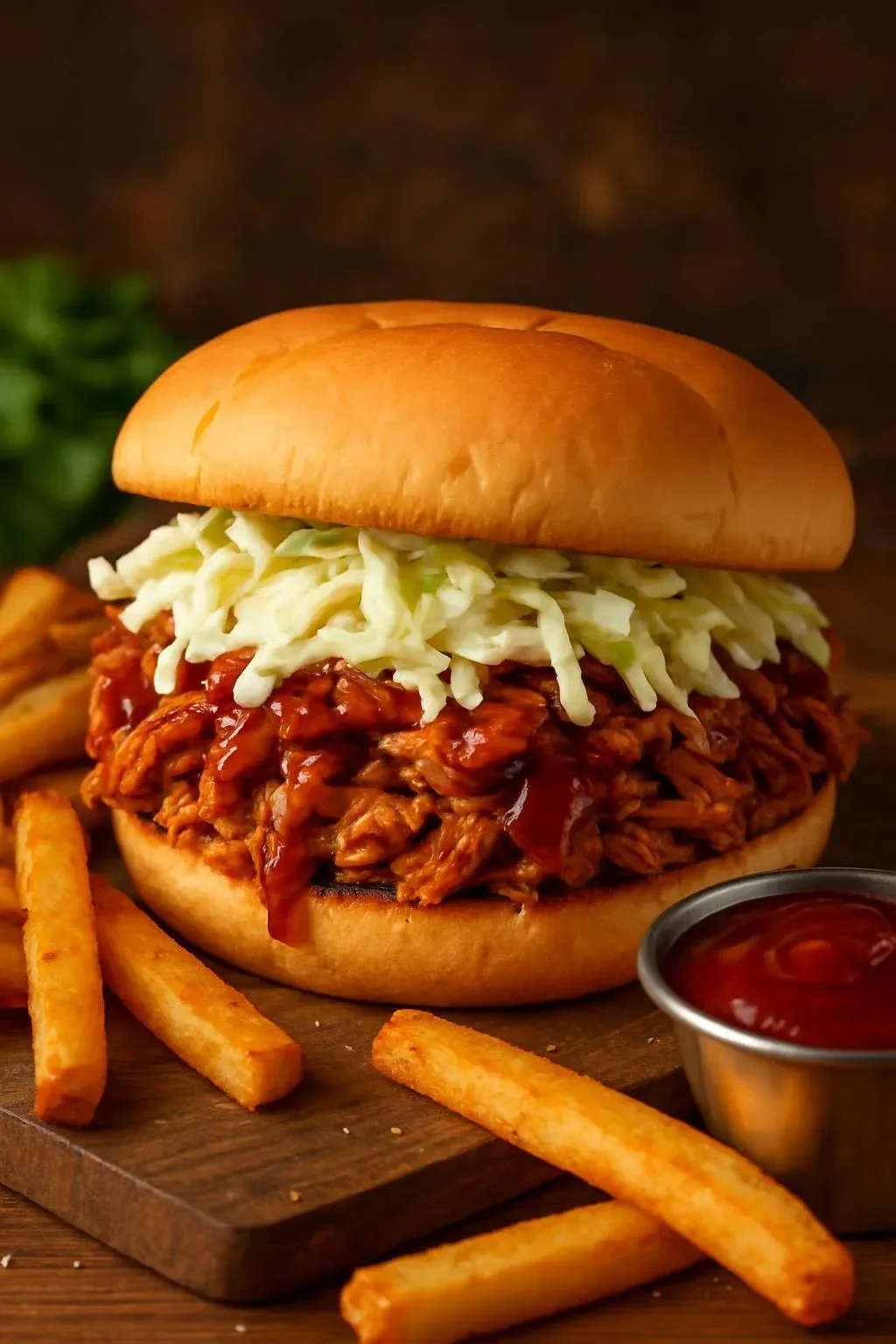 Slow Cooker BBQ Chicken Sandwich with succulent chicken and tangy sauce
