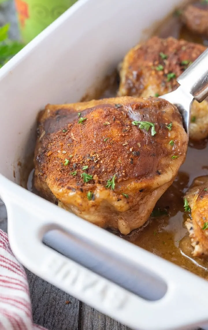 Southern Baked Chicken and Gravy Delicious Southern baked chicken served with rich gravy