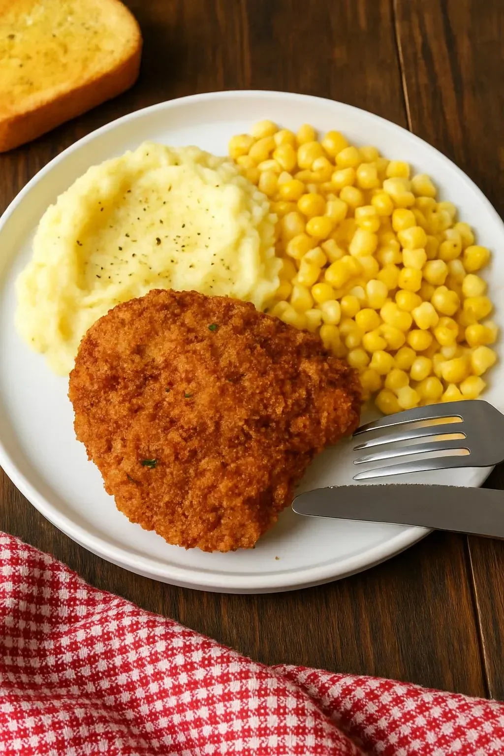 Delicious Southern oven-fried chicken served on a plate with sides.