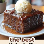 Delicious sticky toffee pudding served with warm toffee sauce