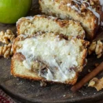 Freshly baked Apple Fritter Bread with cinnamon and apple pieces