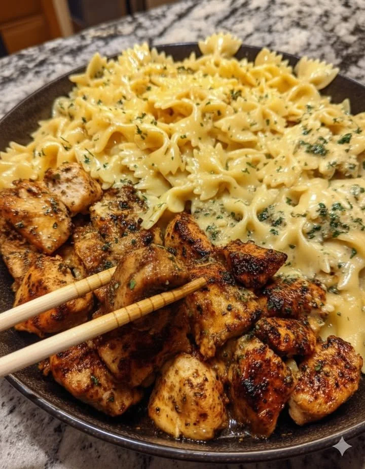 home Creamy Velveeta Pasta with Chicken and Mozzarella Garlic Sauce