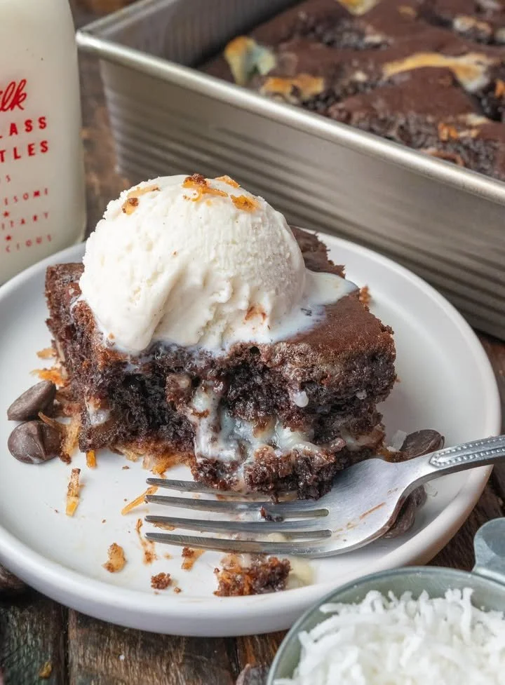 Delicious Chocolate Earthquake Cake bursting with chocolate flavor and toppings