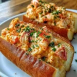 home Creamy Cajun lobster rolls served in a toasted bun with fresh ingredients.