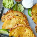 Delicious crispy chicken tacos served with fresh toppings and sauces.