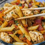 home Creamy Garlic Butter Chicken Penne in Cajun Cream Sauce on a plate