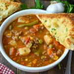 home Bowl of Hobo Stew with assorted vegetables and meats