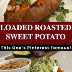 Delicious loaded roasted sweet potatoes topped with fresh ingredients