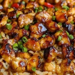 One-Pan Bold Honey BBQ Chicken Rice dish with vibrant colors and flavors