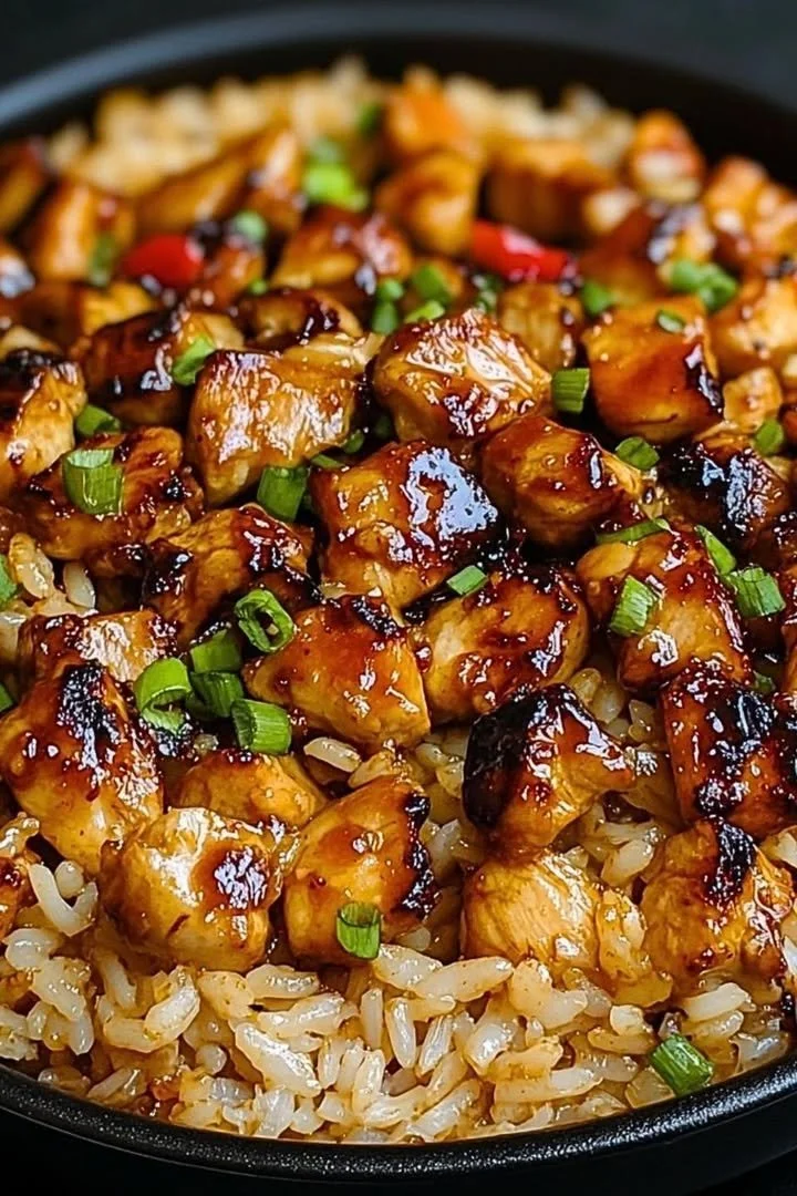 home One-Pan Bold Honey BBQ Chicken Rice dish with vibrant colors and flavors