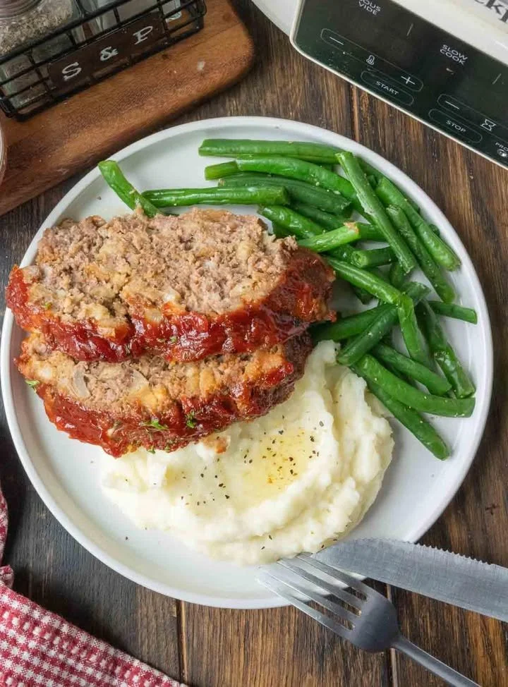Slow Cooker Meatloaf prepared with fresh ingredients for a hearty meal