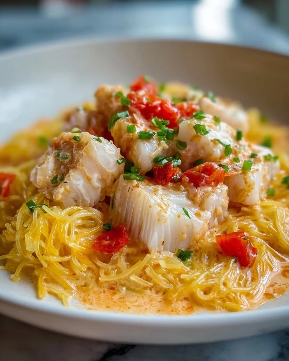 home A delicious plate of buttered lobster pasta garnished with fresh herbs