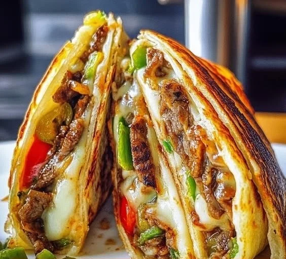 Delicious Philly Cheesesteak Quesadillas ready to serve.