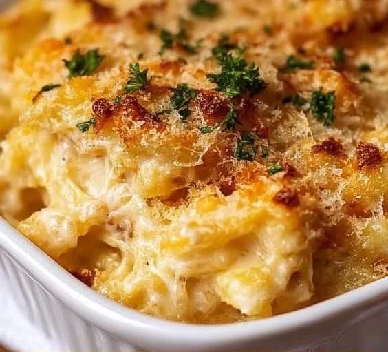 Spaghetti Squash Mac and Cheese dish served in a bowl