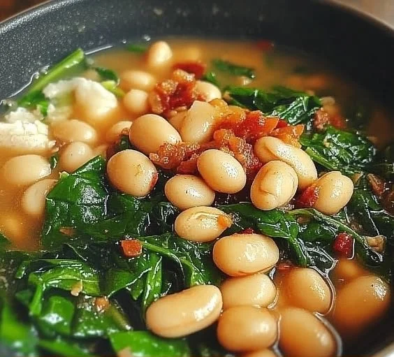 Delicious and healthy Spinach & White Beans Power Bowl for a nutritious meal.