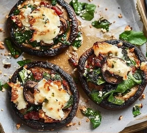 Delicious stuffed Portobello mushrooms filled with savory ingredients